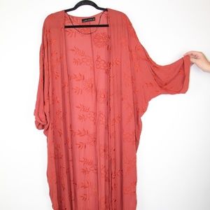 ZARA FLORAL EMBROIDERED KIMONO